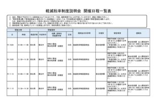 【熊谷税務署】軽減税率制度説明会　開催日程一覧表のサムネイル