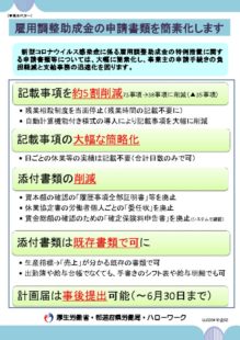 「雇用調整助成金の申請書類を簡素化します」のサムネイル