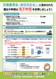 【別添２】労働基準法・最低賃金法などに定められた届出や申請は電子申請を利用しましょう！のサムネイル